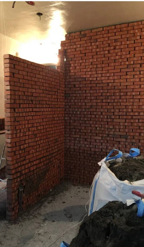 台中磚牆隔間砌磚施工現場